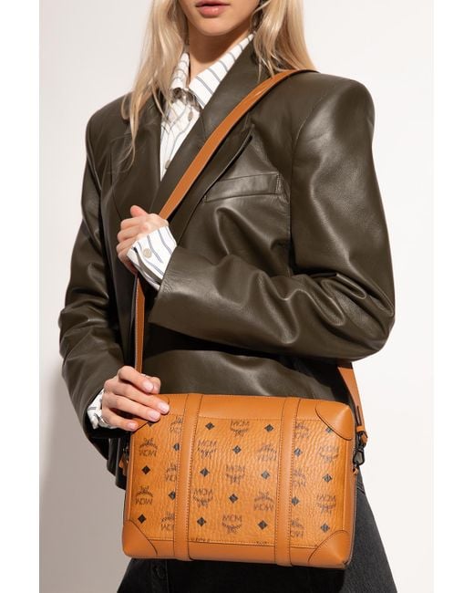 MCM Brown Logo Shoulder Bag