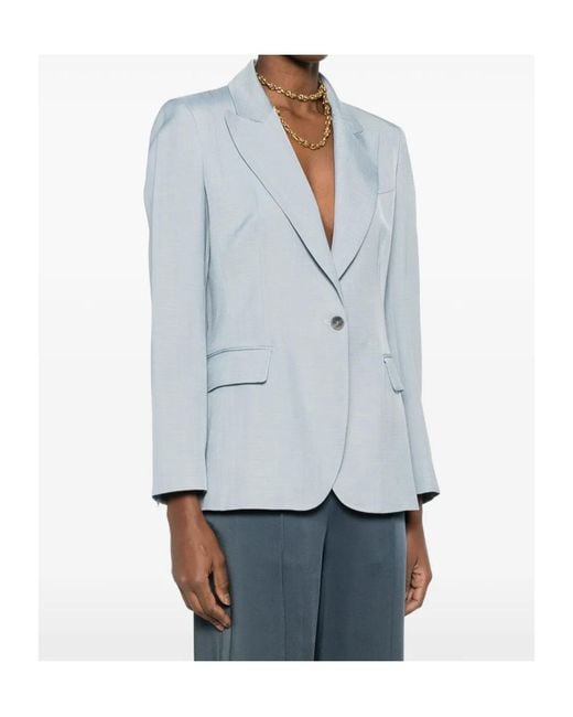 P.A.R.O.S.H. Blue Notched Single-Breasted Blazer