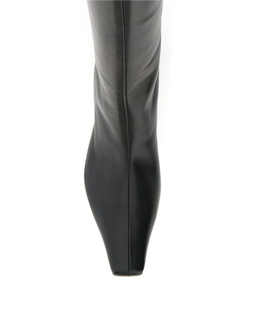 Khaite Black Davis Knee-High Boots