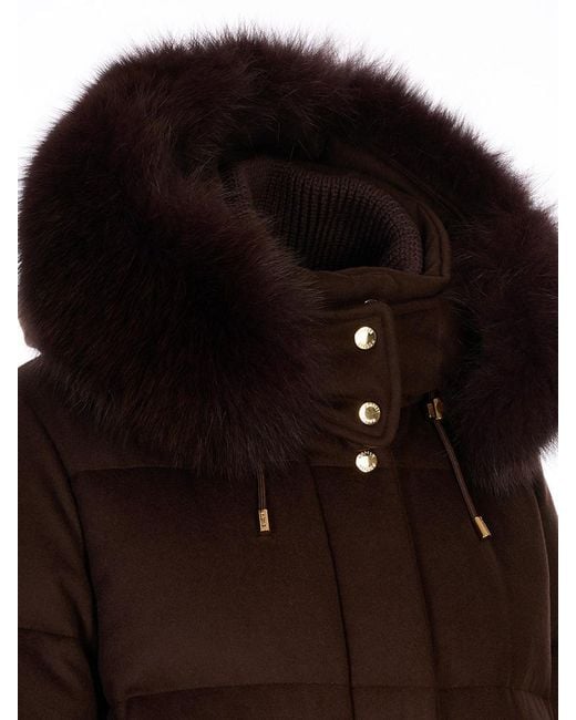 Moorer Brown Hooded Padded Jacket
