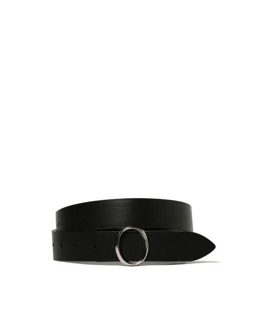 Orciani Black Belt With Circular Buckle for men