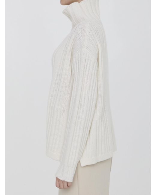 Max Mara White Vitalba Turtleneck Jumper