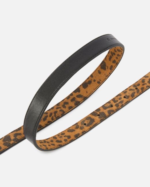 Pinko White Leopard Love Birds Buckled Belt
