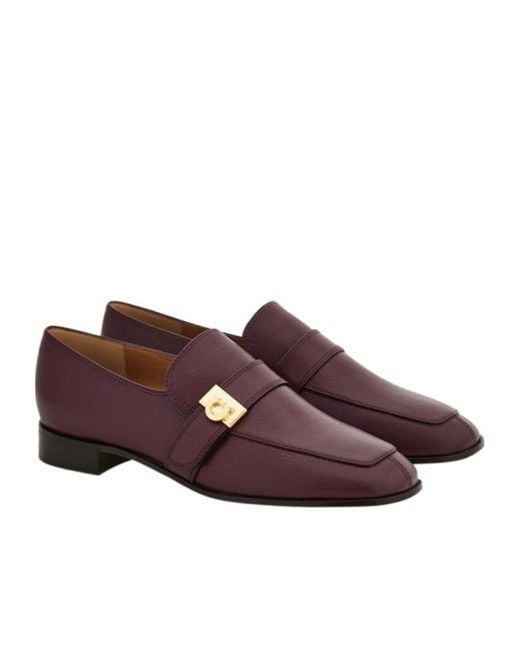 Ferragamo Purple Hug Buckle Loafer Mule