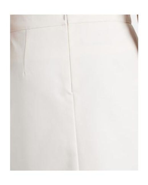 Plan C White Embellished Cotton Drill Midi Skirt
