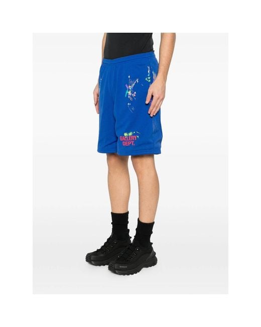 GALLERY DEPT. Studio Gym Hand-Painted Shorts in Blue for Men | Lyst