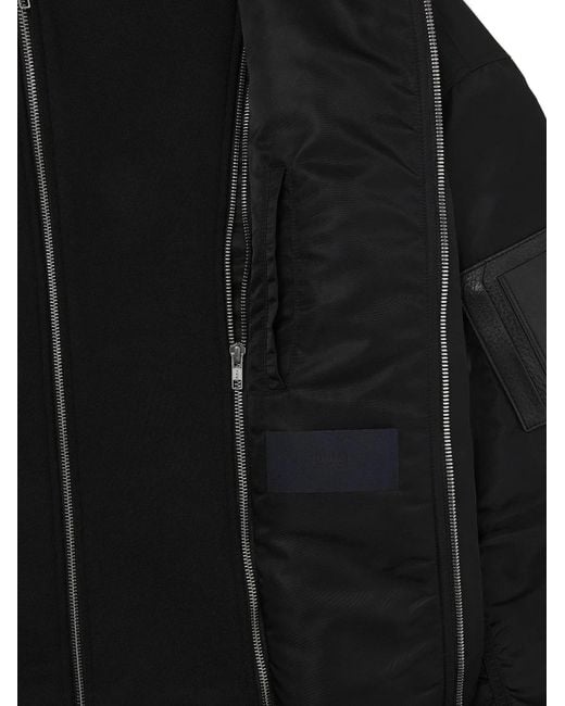 Juun.J Black Hooded Bomber Jacket for men