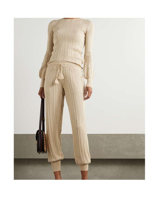 Valentino Natural Knitted Casual Pants