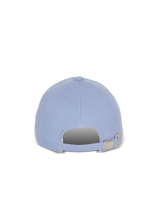Balmain Blue Logo Embroidered Curved-Peak Baseball Cap for men