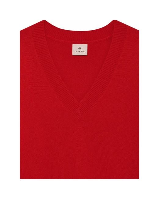 Anine Bing Red Long-Sleeved Knitwear