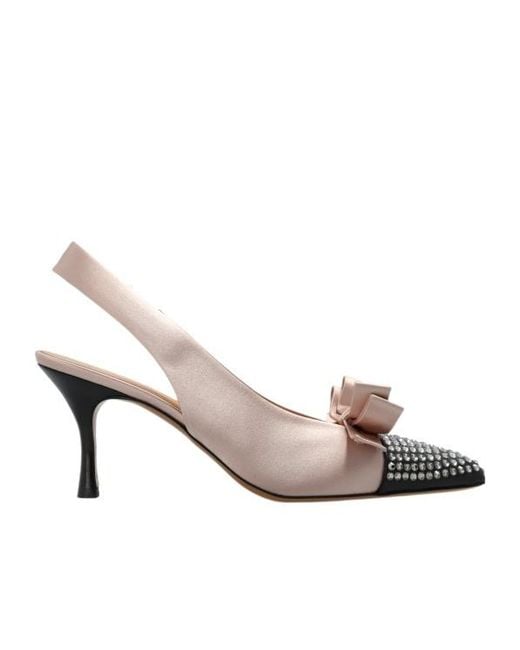 Chloé Multicolor Chloé Alba Bow Detailed Slingback Pumps