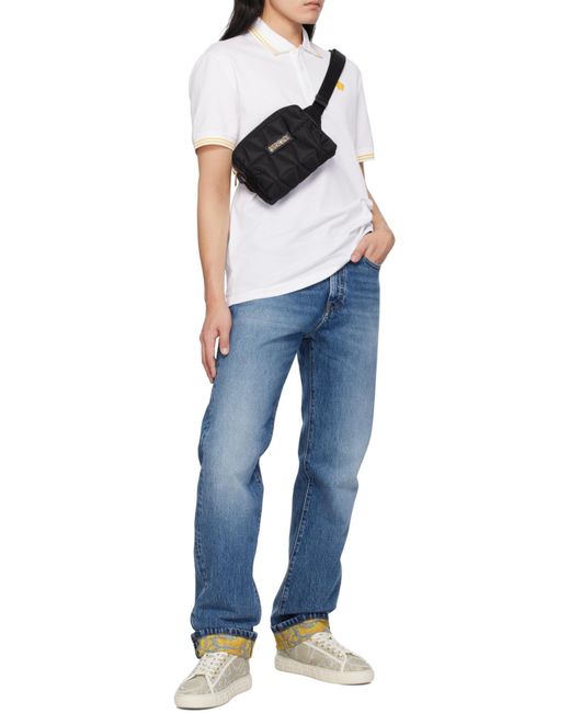 Versace Blue Logo-Patch Jeans for men