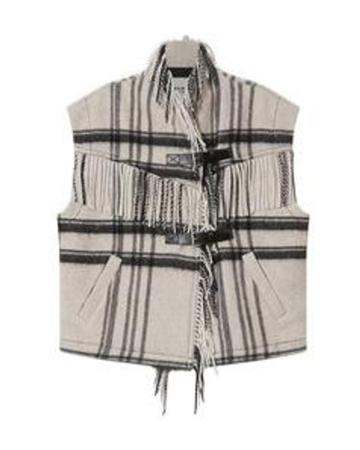 Isabel Marant Gray Fringed Sleeveless Vest