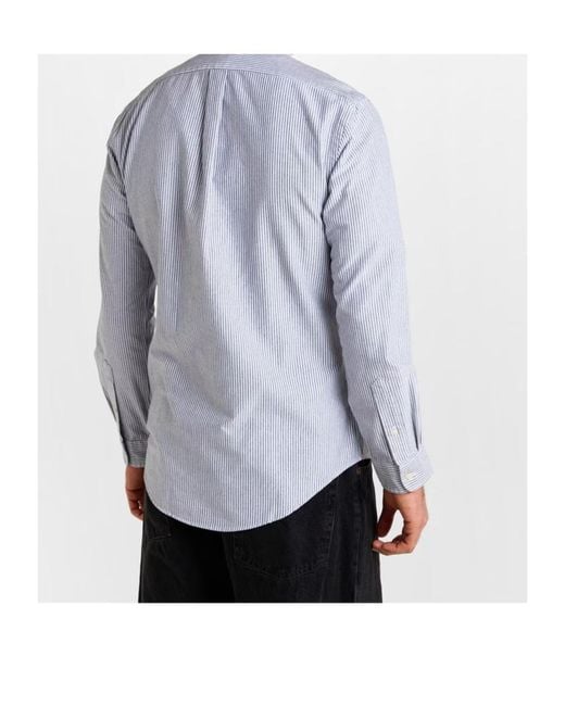 Polo Ralph Lauren Blue Slim Fit Striped Oxford Shirt for men
