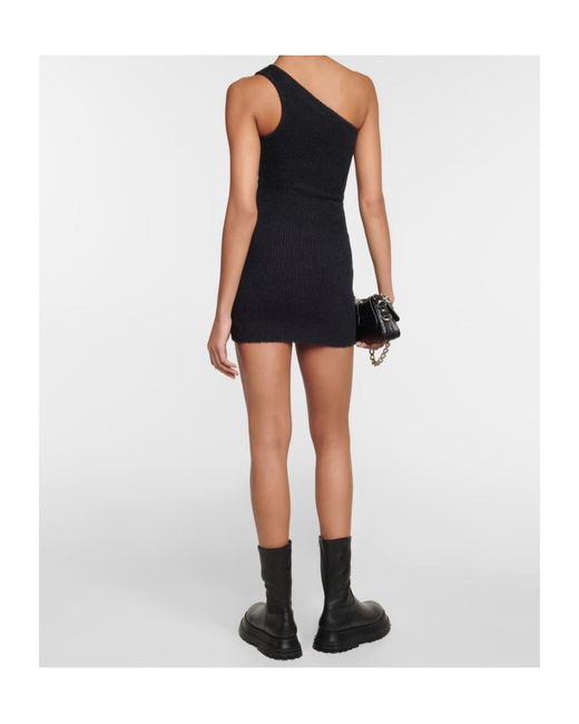 Wardrobe NYC Black Ribbed One-Shoulder Dress
