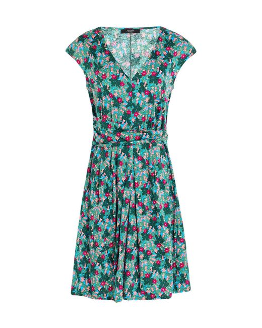 Weekend by Maxmara Green V-Neck Short-Sleeve Floral Dress