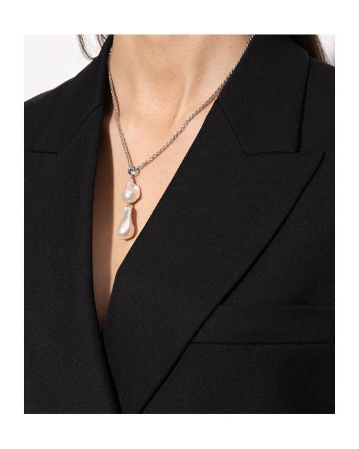 Givenchy White Crystal Pearl Necklace