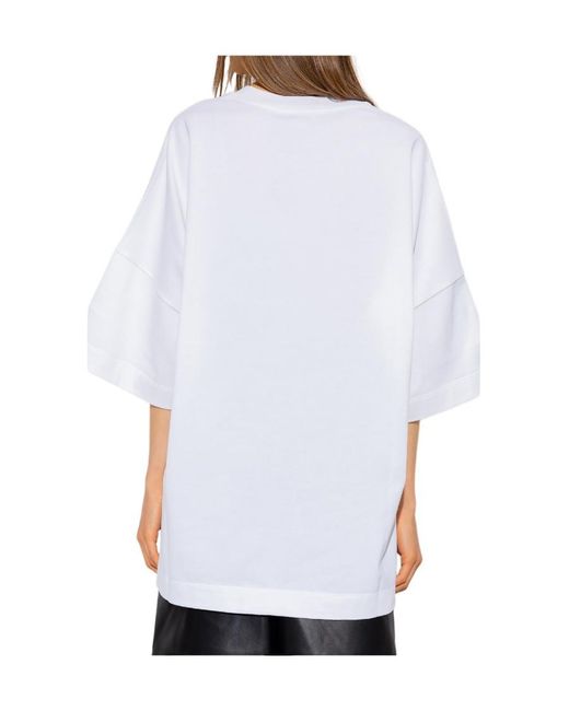 McQueen White Logo Printed Crewneck T-Shirt
