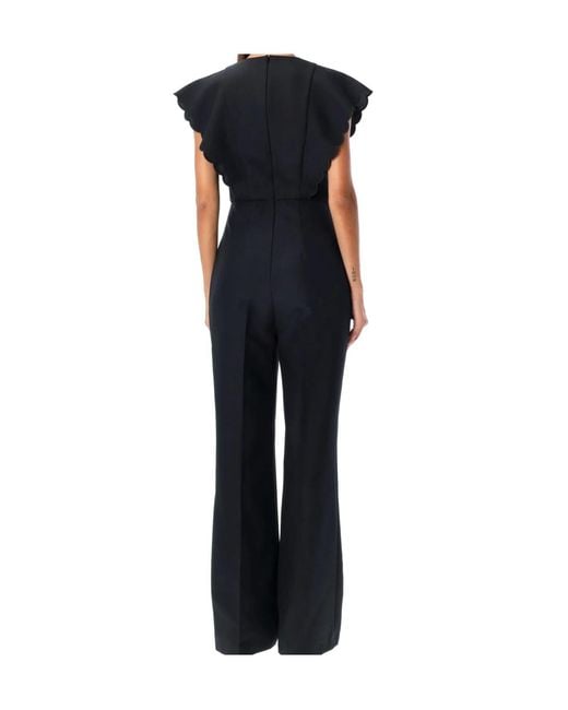 Philosophy Di Lorenzo Serafini Blue V-Neck Jumpsuit