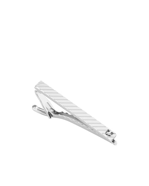 Ferragamo White Gancini Logo Tie Clip for men