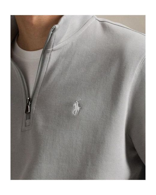 Polo Ralph Lauren Gray Quarter Zip-Up Hoodie for men