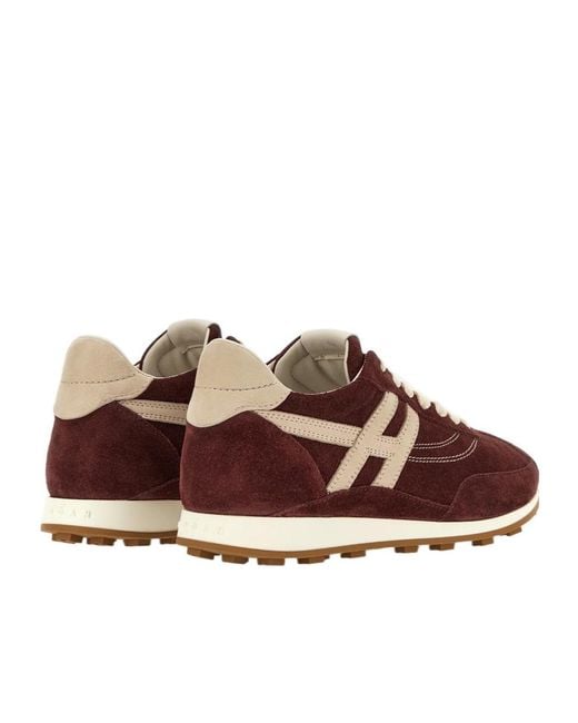 Hogan Brown H699 Logo-Patch Sneakers