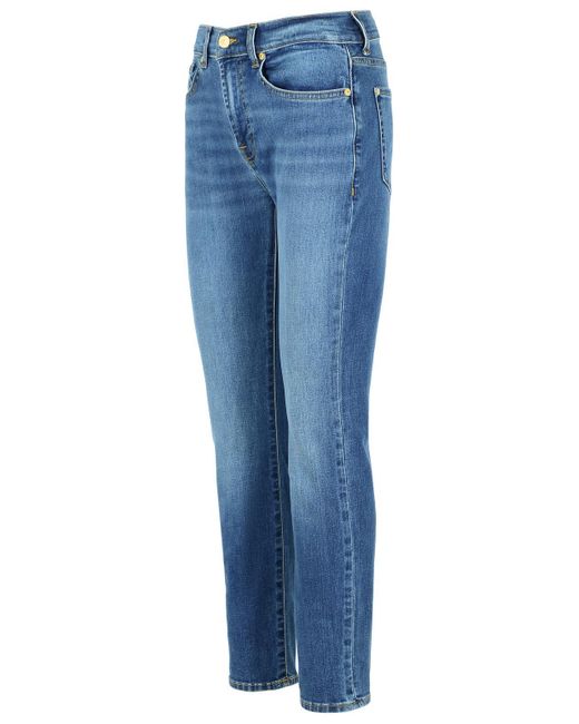 7 For All Mankind Blue Relaxed Skinny Jeans
