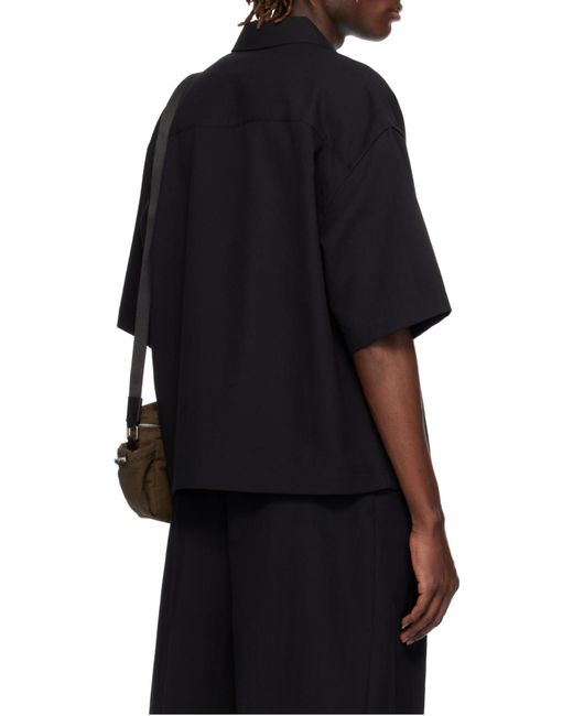 Studio Nicholson Black Sanko Short Sleeved Shirt for men