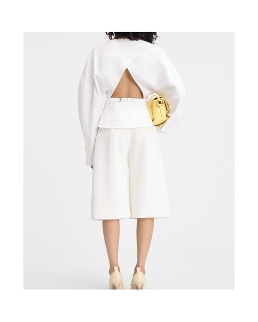 Jacquemus White La Chemise Barco Boat Neck Shirt