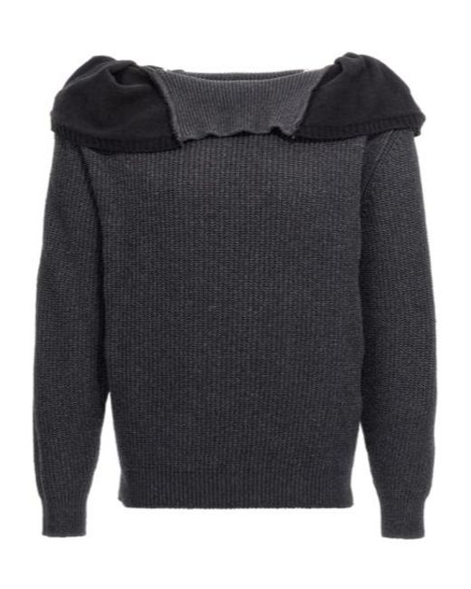 Y. Project Blue Zip Hooded Knitted Jumper for men