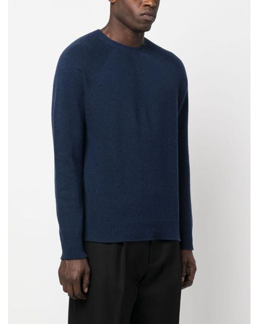 Jil Sander Blue Fine-Knit Virgin-Wool Jumper for men