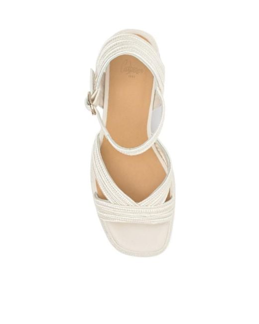 Castaner White Castañer Valle Interwoven Metallic Slingback Sandals