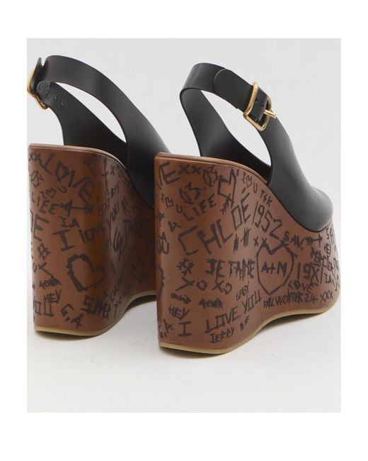 Chloé Brown Chloé Maxime Wedge Sandals