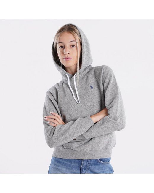 Polo Ralph Lauren Gray Pony Embroidered Drawstring Hoodie