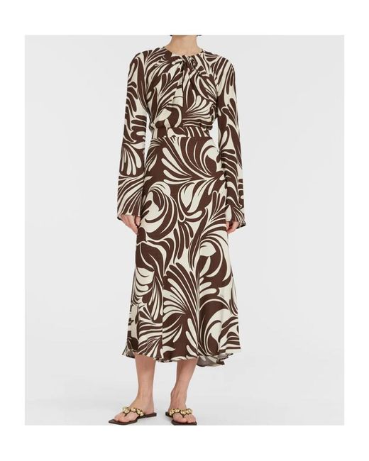 LaDoubleJ White Abstract-Print Knotted-Neck Blouse