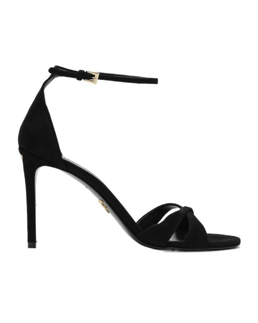 Prada Black Round-Toe High-Heeled Sandals