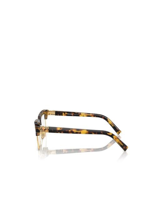 Miu Miu Metallic Eyewear Rectangular Frame Glasses
