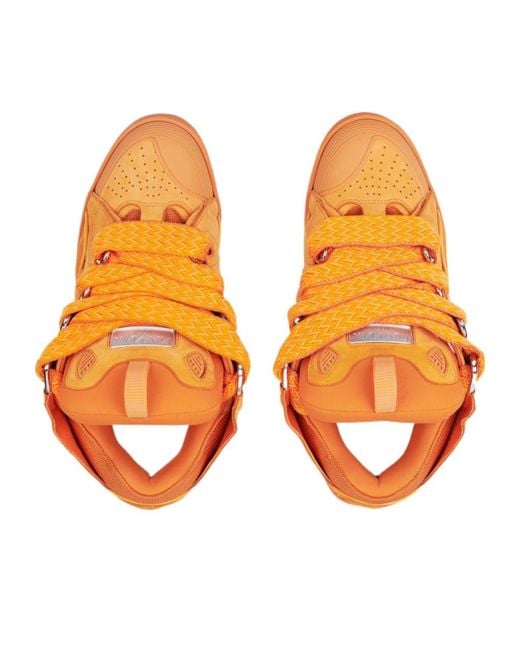 Lanvin Orange Logo-Laced Casual Sneakers for men