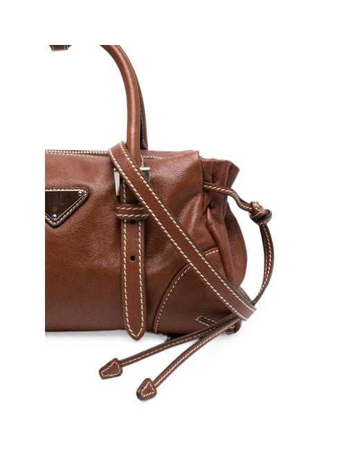Prada Brown Bonnie Small Tote Bag
