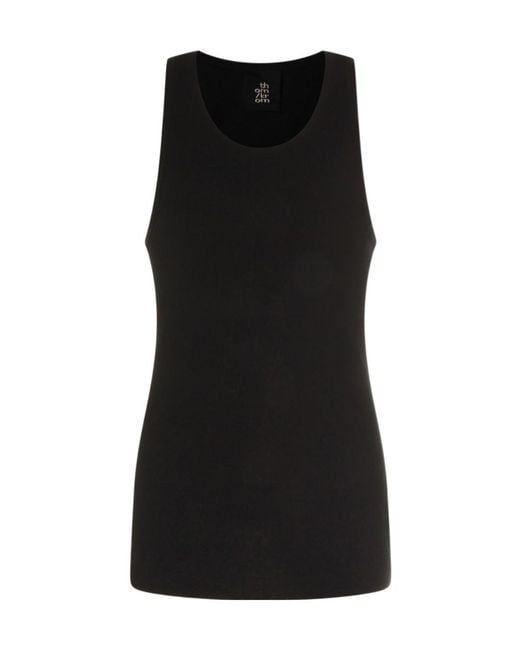Thom Krom Black Ribbed Tank Top for men
