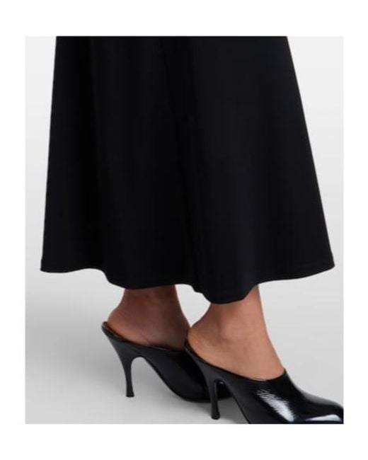 Vince Black Draped One-Shoulder Midi Dress