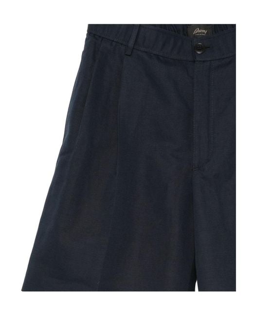 Brioni Blue Belt Loop Shorts for men