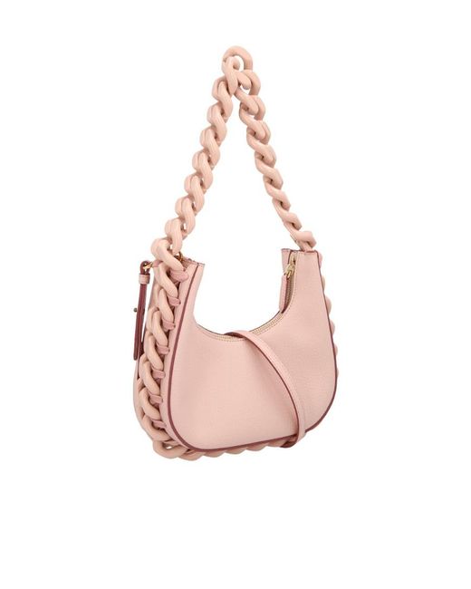 Stella McCartney Pink Maxi Chain Frayme Hobo Bag
