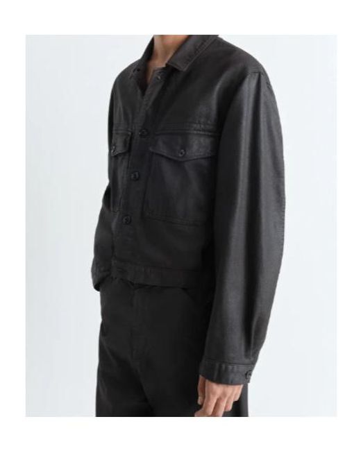 Lemaire Black Buttoned Trucker Jacket for men