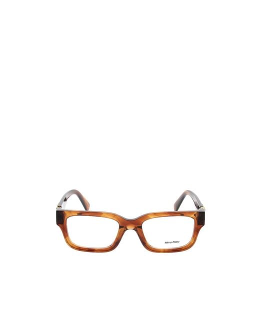 Miu Miu White Eyewear Rectangular Frame Glasses