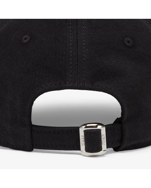 Fendi Black Logo Embroidered Baseball Cap for men