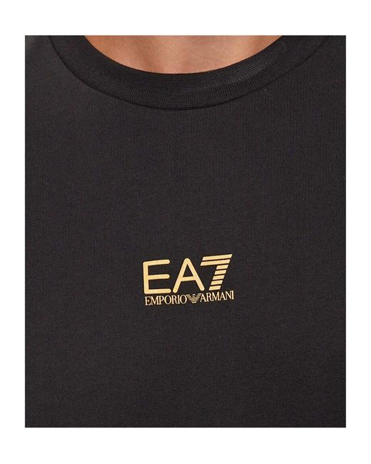 EA7 Black Logo-Print Sweatshirt for men