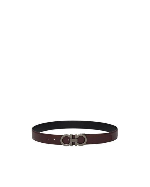 Ferragamo White Reversible And Adjustable Gancini Belt for men