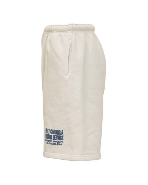Willy Chavarria White Logo Sweat Shorts for men