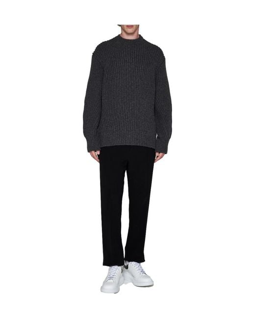 McQueen Blue Crewneck Oversized Jumper for men
